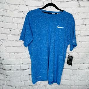 🆕 NIKE Men's Hydroguard Dri-FIT Stretch UPF 40+ Heather Rash Guard (Large)